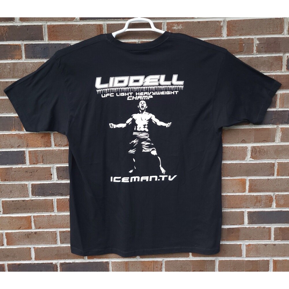 Vtg Chuck Liddell UFC Champion Shirt Mens XL Black Sinister Brand Ice Man